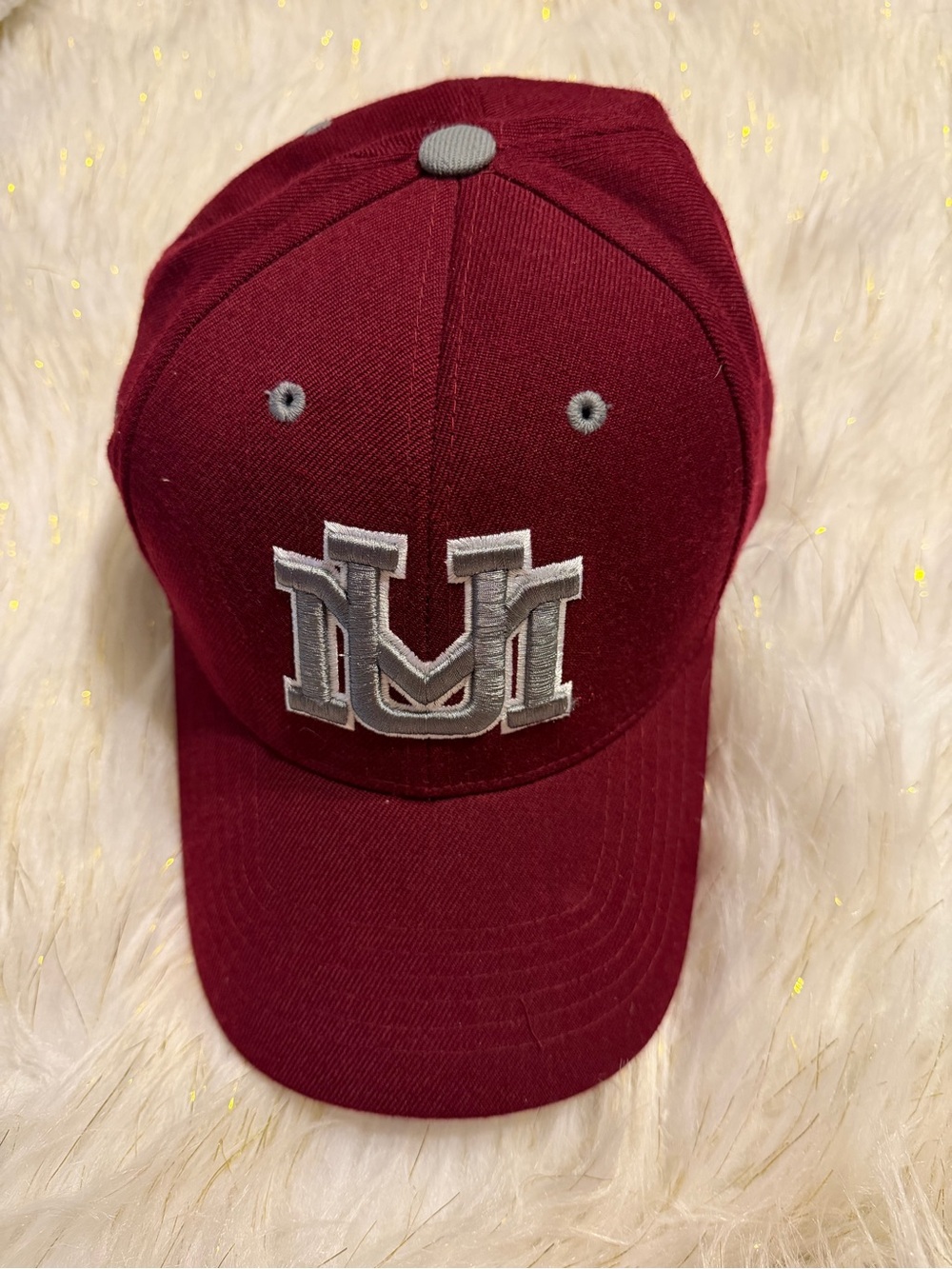 Maroon Embroidered Logo Baseball Cap